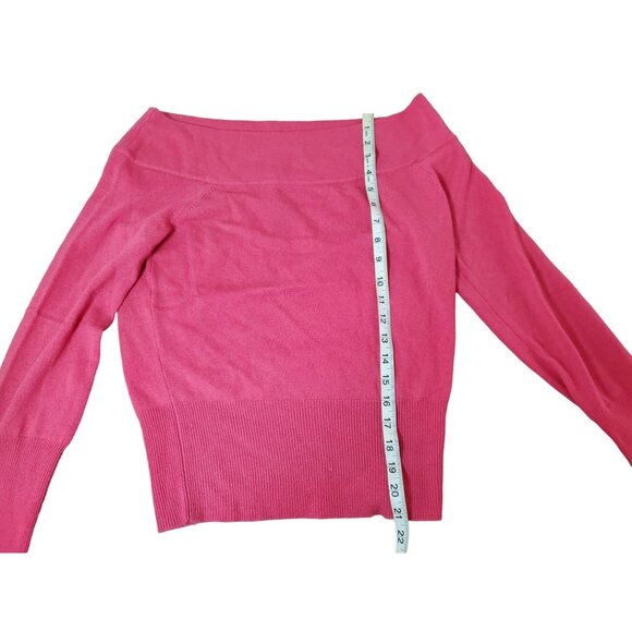 Womens Pink Off-Shoulder Sweater By The Limited Size L Cashmere - Picture 3 of 8